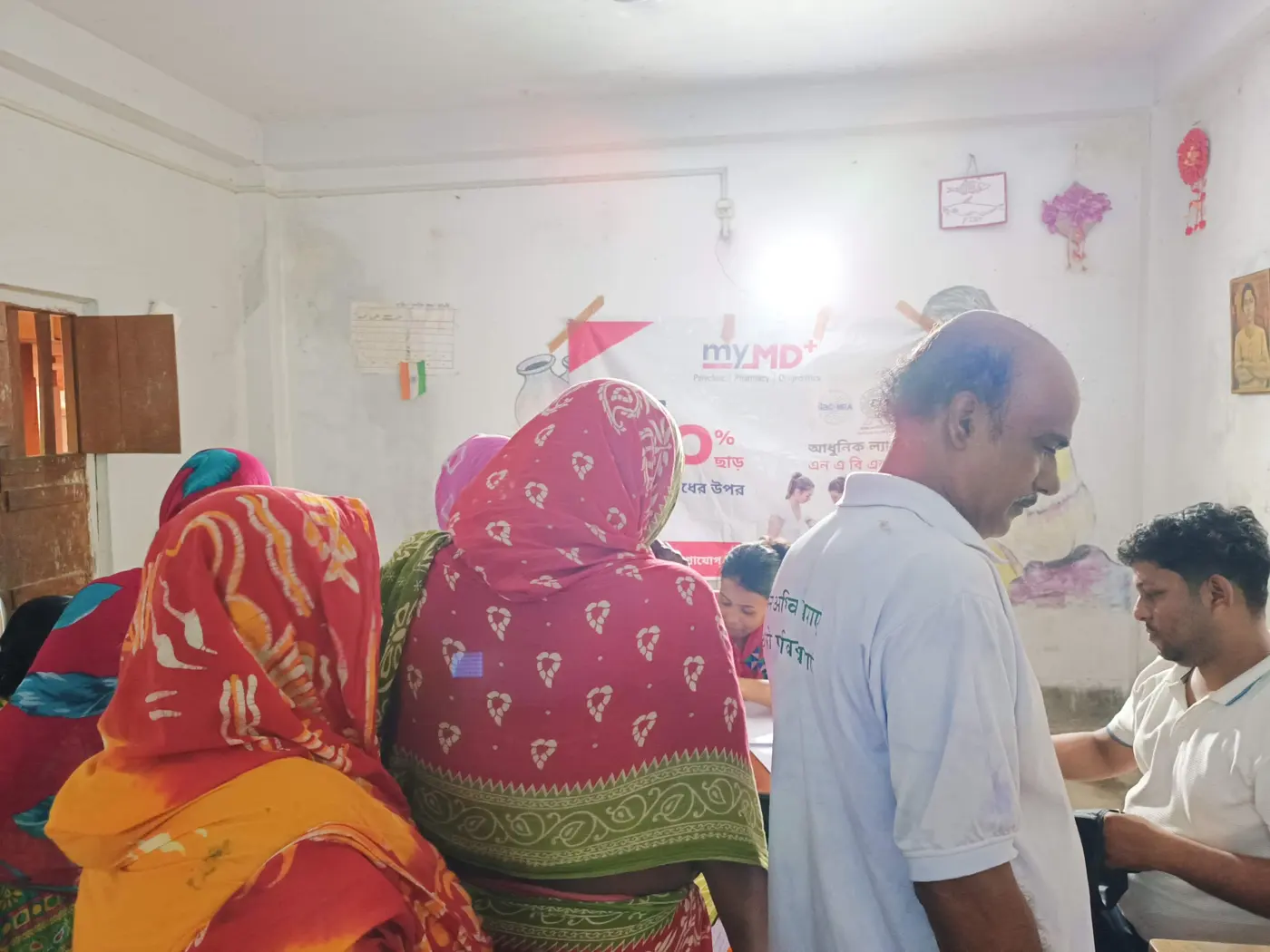 Registration desk at the BDAF rural health camp with Rotary